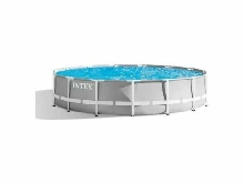 Cadre prisma de piscine 457x107 cm avec pompe filtrante, échelle double base ti
