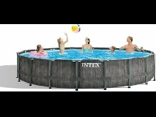 Piscine Intex 26742 Hors Sol Rond Point Prism Structure Greywood 457X122+