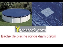 BÂCHE DE PISCINE D. 5,20 m POUR PISCINE 4,53 m RONDE HIVER HORS-SOL COUVERTURE